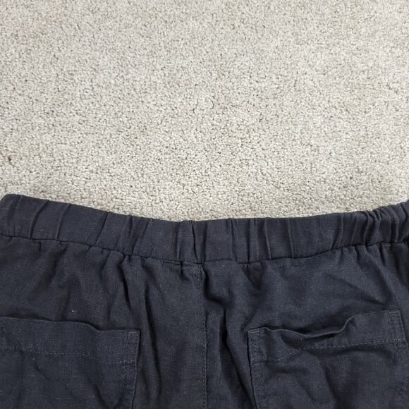 Briggs Womens Shorts Large Black Linen Blend Drawstring Elastic Waist Pull On - Picture 5 of 12